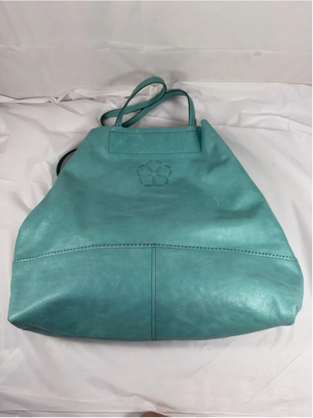 Trina Turk Banana Republic leather tote turquoise Limited edition